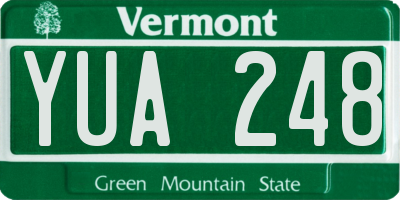 VT license plate YUA248