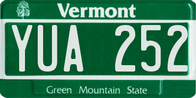 VT license plate YUA252