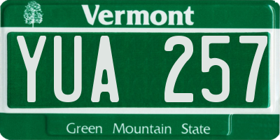 VT license plate YUA257