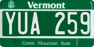 VT license plate YUA259