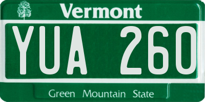 VT license plate YUA260