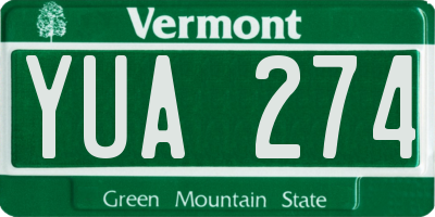 VT license plate YUA274