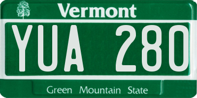 VT license plate YUA280