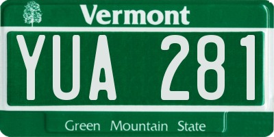 VT license plate YUA281