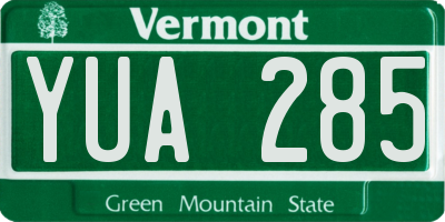 VT license plate YUA285