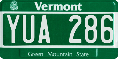VT license plate YUA286