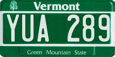 VT license plate YUA289