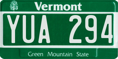 VT license plate YUA294