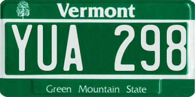 VT license plate YUA298