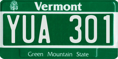 VT license plate YUA301