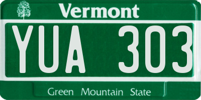 VT license plate YUA303
