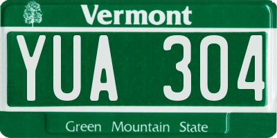 VT license plate YUA304