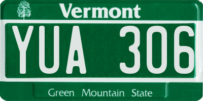 VT license plate YUA306