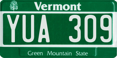 VT license plate YUA309