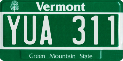 VT license plate YUA311