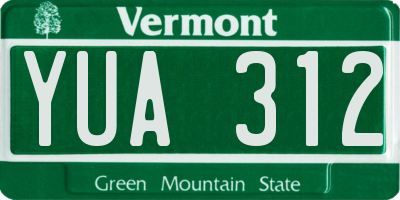 VT license plate YUA312
