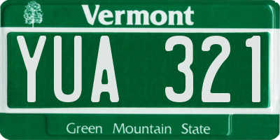 VT license plate YUA321