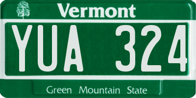 VT license plate YUA324