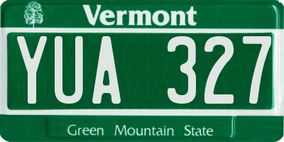 VT license plate YUA327