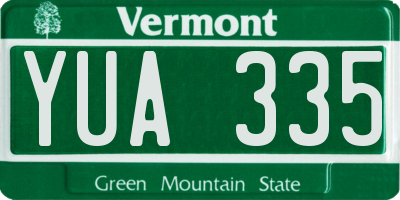 VT license plate YUA335