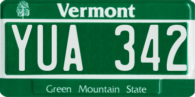VT license plate YUA342