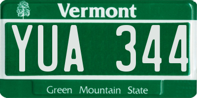 VT license plate YUA344