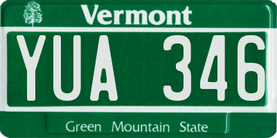 VT license plate YUA346