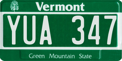 VT license plate YUA347