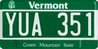 VT license plate YUA351