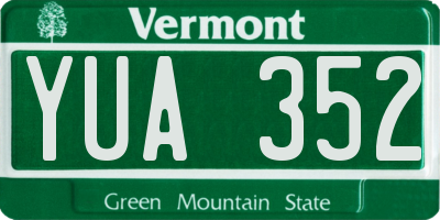 VT license plate YUA352