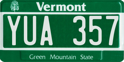 VT license plate YUA357