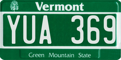VT license plate YUA369