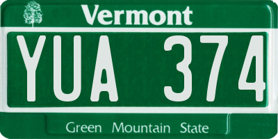 VT license plate YUA374