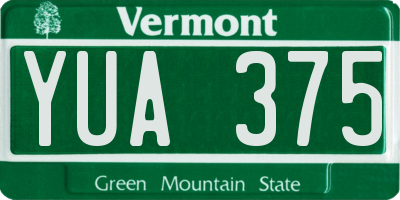 VT license plate YUA375