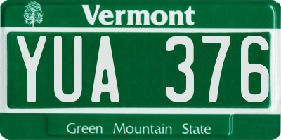 VT license plate YUA376