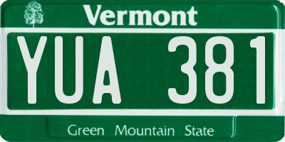 VT license plate YUA381