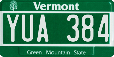 VT license plate YUA384