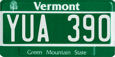 VT license plate YUA390