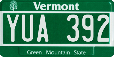 VT license plate YUA392
