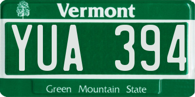 VT license plate YUA394