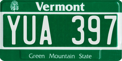 VT license plate YUA397