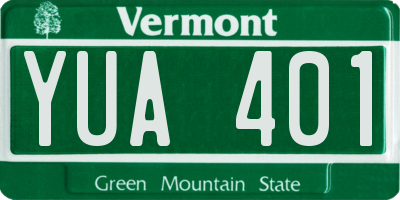 VT license plate YUA401