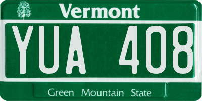 VT license plate YUA408