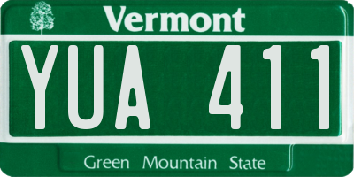 VT license plate YUA411