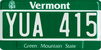 VT license plate YUA415