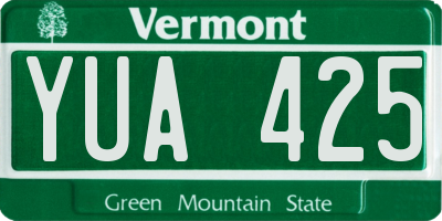 VT license plate YUA425