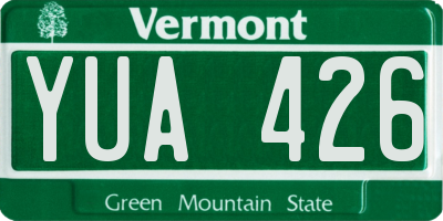 VT license plate YUA426