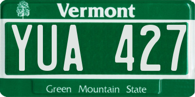 VT license plate YUA427