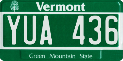 VT license plate YUA436