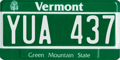 VT license plate YUA437